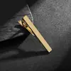Clip de corbata de acero inoxidable pulido con espejo para hombre, nuevo, transfronterizo de Europa y Estados Unidos, clip de corbata de traje láser liso y simple para hombre