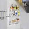 Estante de Cocina Estrecho Estante de Especias Montado en la Pared Multifuncional Sin Taladro Pared Almacenamiento de Múltiples Capas Almacenamiento Condimentos