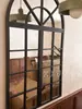 Restaurante estilo americano, mampara de ventana falsa, hierro forjado, puerta falsa, ventana falsa, decoración de pared de espejo, decoración de pared de entrada, marco de celosía