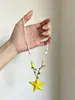 Colar com pingente de estrela-do-mar amarela com contas, estilo férias na praia, vibe de verão, doce estilo ins, gargantilha de alta qualidade