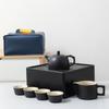 Juego de té portátil de viaje, tetera portátil para exteriores, taza de té exprés, una tetera, cuatro tazas, bandeja de té para almacenamiento