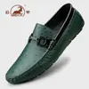 Mocassins Casuais Masculinos para Outono, Sapatos de Solado Único Estilosos de Tamanho Grande com Fivela de Metal, Sapatos de Direção da Moda