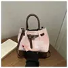 Bolso de Mano Nuevo de Moda, Elegante y a la Moda, Bolso Cruzado Único para Hombro, Bolso Cubo Casual Simple de Moda para Mujer