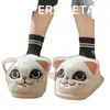 Novas Pantufas de Algodão de Inverno 2025 para Mulheres, Desenho Animado de Gato Duende Fofo com Forro de Lã, Pantufas Quentes com Solado Macio para Uso em Casa e ao Ar Livre