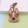 Chaveiro Criativo de Cachorro em Couro, Bulldog Francês Fofo de Desenho Animado, Pingente de Bolsa Exquisito de Alta Qualidade, Acessórios, Pequenos Presentes