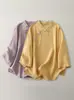 Camisa de Lino de Color Sólido Vintage para Mujer, Estilo Traje Tang, Solapa Oblicua Primavera/Verano, Top Cheongsam Abotonado, Ropa Zen para Té Mejorada para Mujer