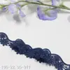 Encaje Bordado Azul Oscuro Soluble en Agua Tanglong con Flores Caladas Onduladas 3cm Accesorios de Encaje Decorativos Versátiles Hechos a Mano