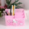 Cosméticos Corazón de Niña Estudiante Dibujos Animados Plástico Lindo Escritorio Papelería Almacenamiento Misceláneo Caja Ajustable Control Remoto Pluma