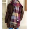 Bufanda de Lana 100% a Cuadros Estilo Coreano Clásico de Blogger Unisex para Pareja Cálida de Otoño e Invierno