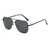 Gafas de Sol de Moda de Acero Inoxidable Transfronterizas con Doble Puente y Montura Grande para Hombres Atractivos, Protección UV, Adecuadas para Conducir y Pescar, Gafas de Sol Polarizadas