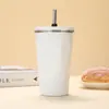 Taza de Café con Forma de Diamante de Acero Inoxidable 304, Modelo Nuevo Transfronterizo, con Popote, Taza Térmica para Uso en Exteriores, Taza de Agua para Coche, Venta al por Mayor Personalizada