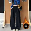Pantalones Deportivos Marrones Scimitar Otoño e Invierno 2025 Nuevos de Terciopelo de Cintura Alta Holgados de Aspecto Adelgazante Caídos Casuales de Pierna Ancha Tipo Plátano