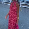 Coleção Outono 2026: Vestido Longo Floral Elegante e Casual de Caimento Solto para Mercados Europeus e Americanos