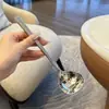 Colher de Servir Refeição Martelada de Aço Inoxidável Colher de Arroz Doméstica Cabo Longo Concha de Sopa Colher de Servir Vegetais Colher Pública de Hotel Restaurante Colher para Hot Pot