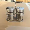 Jarra de Vidrio Visible para Condimentos al por Mayor Acero Inoxidable Salero y Pimentero para Barbacoa Cocina Hogar Botella Giratoria para Condimentos