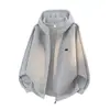 Ropa para Hombre Muqiu Cárdigan con Capucha Estilo Americano para Deportes al Aire Libre de 360G con Mangas Raglán, Chaqueta Casual Holgada para Hombre