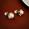 Aretes Geométricos Negros con Goteo de Aceite de Aguja de Plata Pendientes Franceses de Lujo Ligero de Alta Gama Pendientes de Diseño Retro Joyería al por Mayor para Mujeres