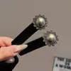 Grampo de Cabelo Elegante Vintage Estilo Francês com Temperamento Estilo Yadan, Presilha para Franja e Cabelo Lateral com Pérolas e Strass Presilha BB
