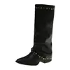 Estilo Europeo~Punta Fina Remache Bota de Pierna de Pantalón para Mujer 2026 Nuevo Otoño Adelgazante Botas Largas Chica Caliente Botas de Montar de Caña Alta