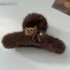 Pinza para el pelo de oso de felpa para Otoño e Invierno para Mujer, Pinza Grande Bonita para Recogido en la Parte Trasera de la Cabeza, Accesorio para el Pelo de Pinza de Tiburón