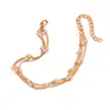 Tobillera Minimalista de Lujo Multicapa de Perlas Sintéticas, Moda Versátil Transfronteriza Europea y Americana, Joyería para el Pie de Playa para Mujeres