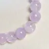 Pulseira de Cristal de Jade Púrpura Natural Lavanda para Mulheres, Contas de Cristal da Sorte, Pulseira de Cristal Urso Prateado, Presente de Casal