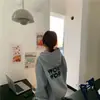 Sudadera con capucha gruesa forrada de forro polar para mujer, nuevo estilo coreano 2026, nicho, corte holgado, casual, moderna, marca, chaqueta para mujer