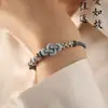 Nudo de Flor de Durazno Ruyi Pulsera Portátil de Oro Semi-Terminada DIY Hilo Rojo Amuleto de Buena Suerte Tejido a Mano para Mujeres