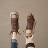 Zapatos de Mujer de Cuero Genuino Retro de Alta Venta con Suela Suave y Parte Superior Suave, Nuevos Otoño 2026, de Suela Gruesa, Casual, de Caña Alta, Versátiles