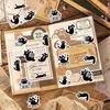 500 Pegatinas Pequeñas de Gato Negro en Rollo Lindas Estilo Ins Transfronterizas Creativas Material para Bloc de Notas Pegatinas de Sellado Autoadhesivas