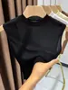 Chaleco sin mangas Ning Xinyi para mujer, corte ajustado, estilo corto, top de malla transpirable, capa interior fina, cuello redondo, cuello falso, versátil