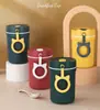 Taza de Desayuno para Estudiantes Taza Portátil de Gachas para Oficinistas con Cuchara Taza de Té Taza con Popote Antiderrames de Acero Inoxidable 304 Taza Práctica