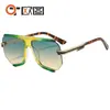 Gafas de Sol para Mujer Estilo Nuevo Transfronterizas Tendencia Estilo Europeo y Americano Montura Media Poligonales Moda Gafas de Sol M6281