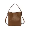 Bolsa de palha tecida estilo retrô coreano, bolsa de ombro feminina, bolsa transversal, grande capacidade, versátil, estilosa e adequada para o trabalho, bolsa de compras