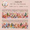 Salsa de Tomate Niña Tema Navideño Escena Decoración Cinta para Mascotas Serie Navideña Material para Diario Pegatinas Decorativas de Bucle DIY