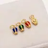 Pingente Tulipa de Salmão Pingente Galvanoplastia a Vácuo Cor Dourado 18K DIY Pulseira Pulseira Acessórios de Joias
