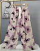 Pantalones de pijama de algodón para mujer, verano, finos, estampados, casuales, de pierna ancha, pueden usar mujeres embarazadas, comercio exterior, pantalones de talla grande