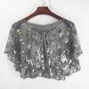 Chal de Lentejuelas para Mujer Talla Grande Verano Malla Bordado con Cuentas Jersey Protector Solar Abrigo Corto