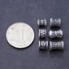 S999 Pie de Plata Mate Filigrana Antigua Moneda de Cobre Hueca Patrón Tejido de Loto Cuentas Cuentas de Plata Pulsera Manualidades DIY Accesorios de Plata