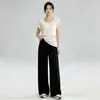 Calça fitness feminina de verão 2026, cor off-white, manga curta, cintura alta, modeladora, para yoga, esportes, casual, perna reta
