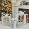 Decoración navideña arte en hierro caja de regalo luminosa juego de tres piezas adorno de exhibición arreglo de escena de árbol de Navidad