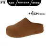 Versão em couro dos chinelos Birkenstock femininos super macios de sola grossa, mocassins sem calcanhar, sapatos únicos para uso externo, meias pantufas fechadas na ponta