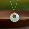Nuevo conjunto de colgantes de jade Hetian estilo chino, Buda Wu Xiang, placa Wushi, candado de loto, hebilla de paz, colgante de jade de regalo, en stock