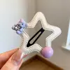 Presilhas de cabelo de urso e estrela para meninas, presilhas BB fofas para meninas pequenas, grampos doces de dopamina para o lado, acessórios de cabelo
