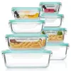 Cajas de almuerzo de vidrio, disponibles en stock, aptas para microondas, juego de cajas de almuerzo, cajas para ensalada de frutas y cajas para almacenamiento en refrigerador