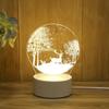 Lámpara de mesa acrílica con luz nocturna 3D con control de voz inteligente, táctil, LED de tres colores, regalo creativo