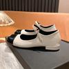 831 Huidong Yixinda 2025 Zapatos Planos Mary Jane Piel Suave Boca Baja Punta Redonda Combinación de Colores Zapatos Planos de Una Correa para Mujer