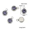 Aço Inoxidável Pedra de Nascimento Pedra da Sorte Pingente de Pedra de Nascimento Anel de Soldagem Plana de Diamante Acessórios para Colar Pulseira DIY