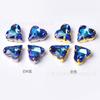 Taladro de cristal K9 de 12 x 13 mm con forma de corazón torcido, para coser a mano, con garra dorada, accesorios de joyería
