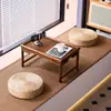 Mesa de Café de Bambú Tatami, Mesa Pequeña Sencilla para Ventana Abuhardillada, Mesa de Café Pequeña Estilo Japonés, Mesa de Piso, Mesa Baja Zen, Combinación de Mesa y Silla Retro